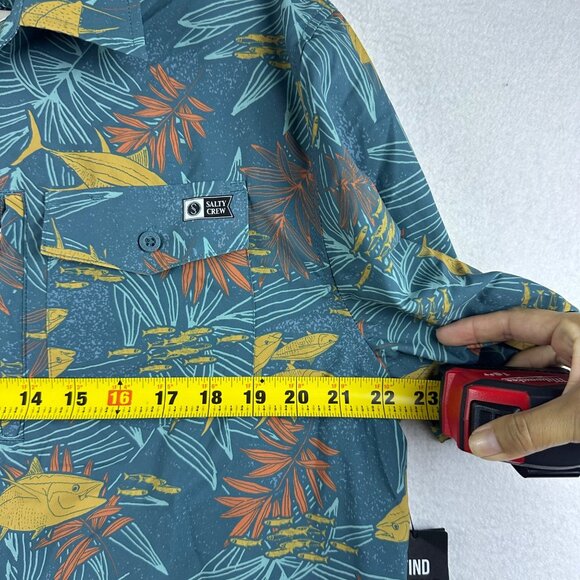 NWT Salty Crew Button Shirt Mens L Tech Woven Fishing Coastal Skate Beach Casual - Picture 6 of 11